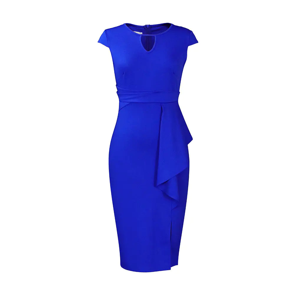 Women’s Solid Color Pleated Dress – Lightweight Spring/Summer Casual Fashion Dress