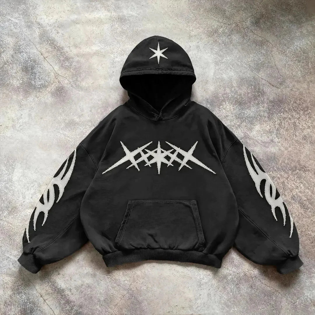 Y2K Grunge Pullover Hoodie – Retro Style Meets Modern Comfort