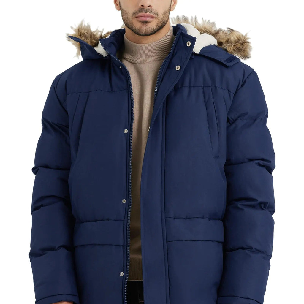 VOPOKER Men’s Long Winter Hooded Parka – Ultra-Warm, Windproof & Water-Resistant
