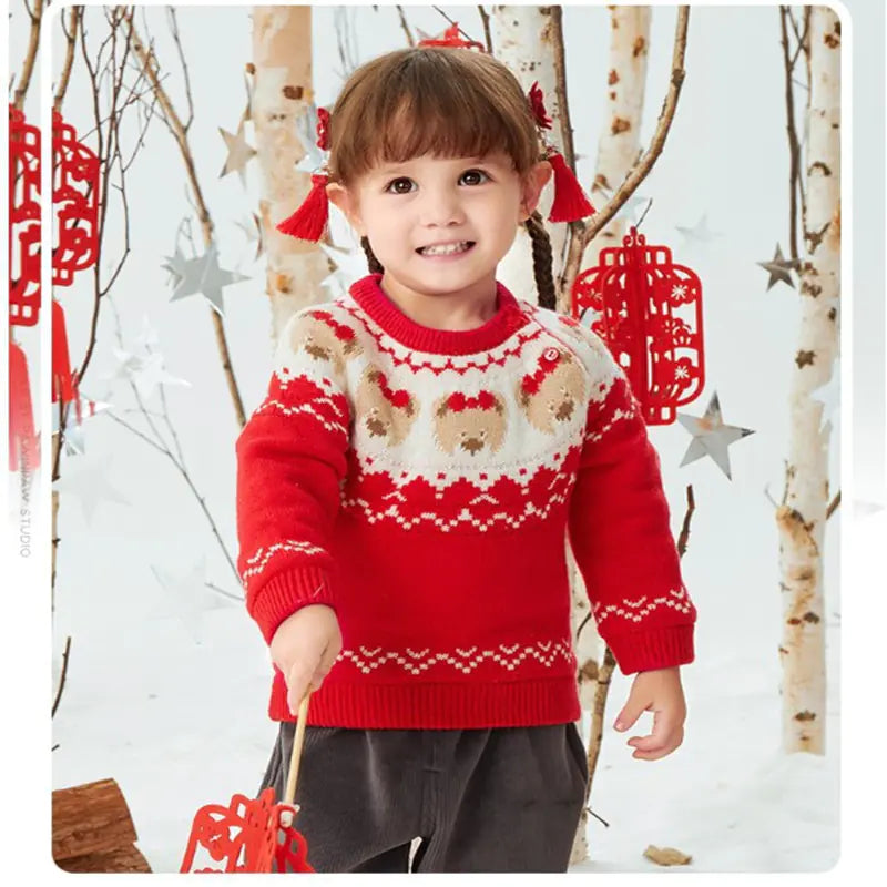 Cartoon Bear Sweater for Girls – Cute Baby & Toddler Clothing