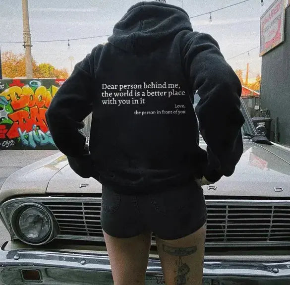 Dear Person Behind Me” Hoodie – Funny, Cozy & Statement-Making